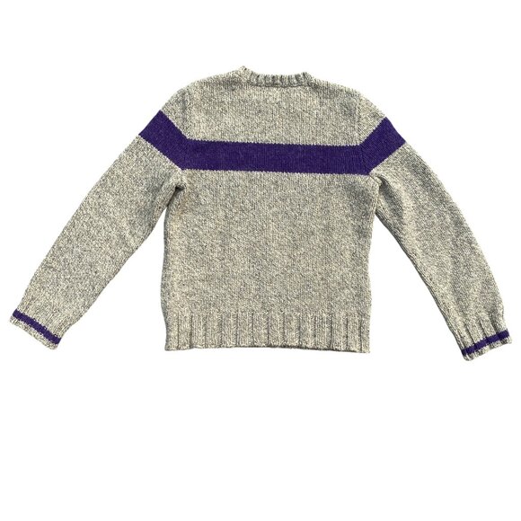 Vintage Abercrombie & Fitch Wool Sweater Purple Stripe Preppy Ski Grandpa-M - Picture 6 of 12